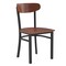 Emma and Oliver Yara Industrial Dining Chair with Rolled Steel Frame and Solid Wood Seat - 500 lbs. Static Weight Capacity